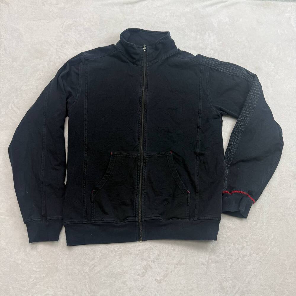 Lululemon Athletica Men's Black Track Jacket Size M Full Zip Cotton Blend